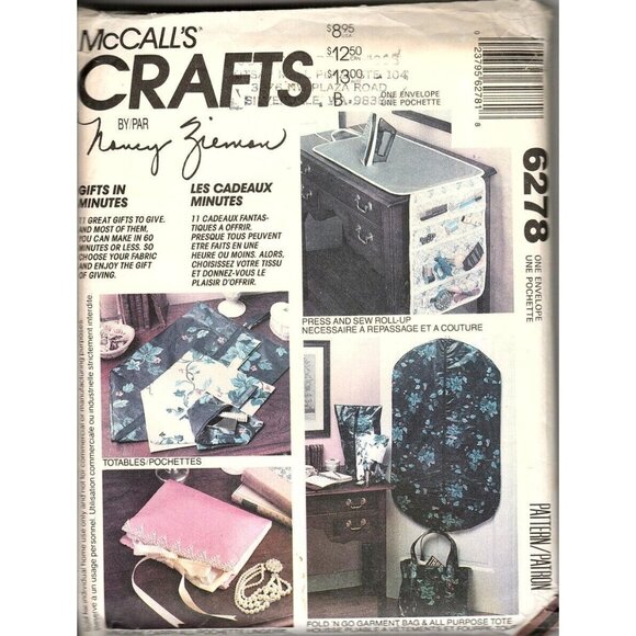 McCalls 6278 Vintage 1992 Gifts in Minutes Home Craft Uncut Sewing Pattern - Picture 1 of 2